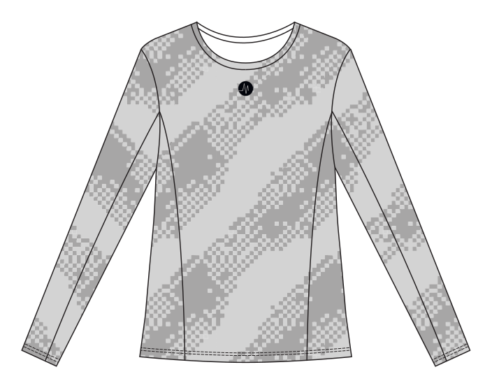 MS Long Sleeve T-Shirt // Damer — Lysegrå — Forside