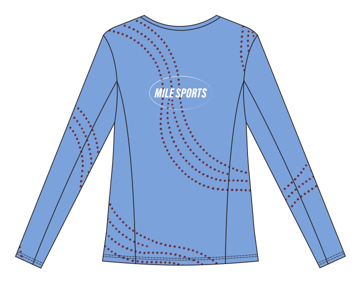 MS Long Sleeve T-Shirt // Damer — Skyblue — Bagside