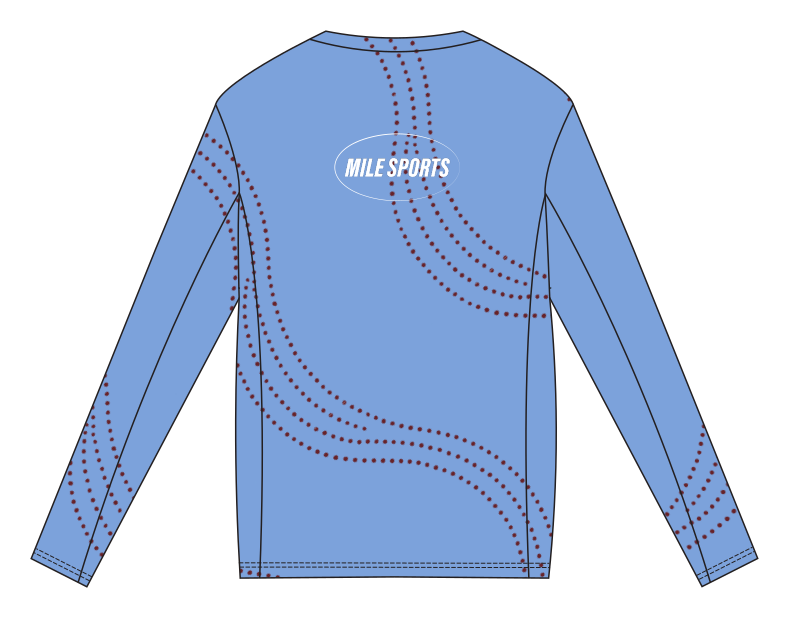 MS Long Sleeve T-Shirt // Herrer — Skyblue — Bagside