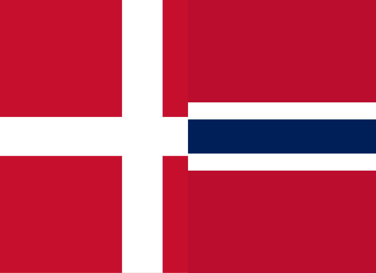 Halv dansk og norsk flag