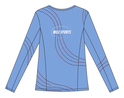 MS Long Sleeve T-Shirt // Damer — Skyblue — Bagside
