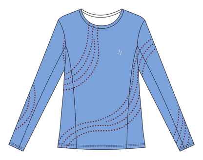 MS Long Sleeve T-Shirt // Damer — Skyblue — Forside